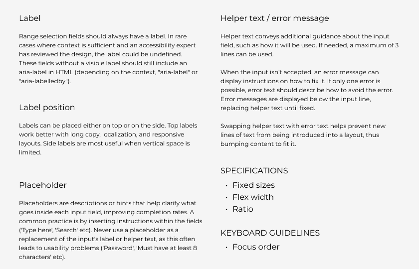 Component guidelines and usage